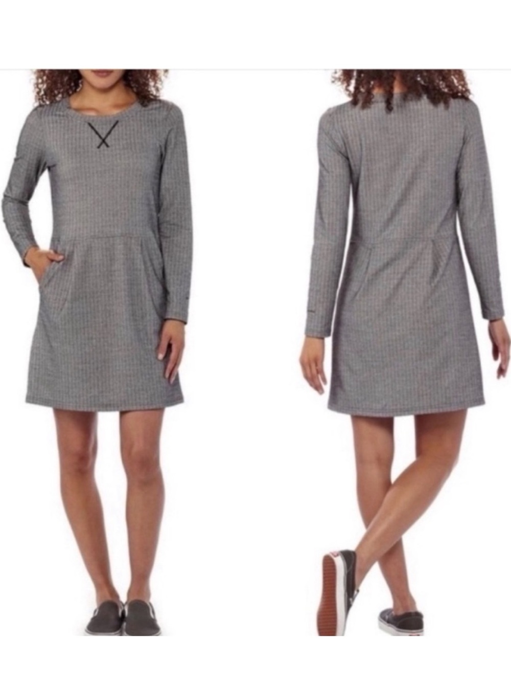 Patagonia Active Herringbone Dress Large black long sleeve outdoor activewear